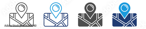 maps icon set multiple style