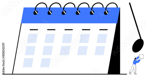 Calendar concept. Calendar framework emphasizing organization and time management. Calendar usage spans event planning, schedule tracking, time blocking, productivity focus, and task management