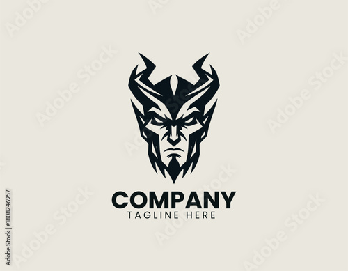 Aggressive devil black vector logo