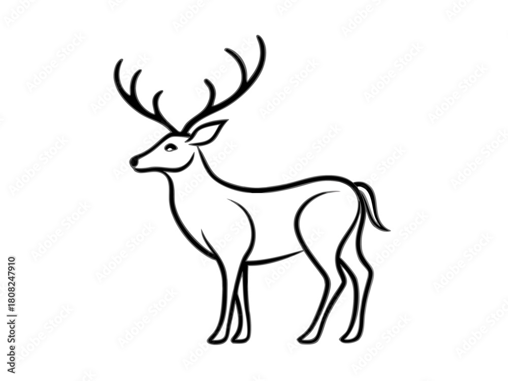 Obraz premium line art animals chrismas