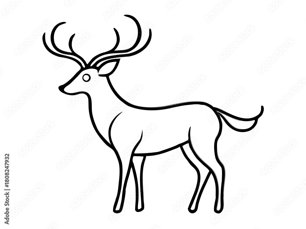 Obraz premium line art animals chrismas 