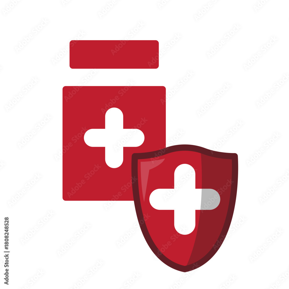 Fototapeta premium Medical Bottle with Shield