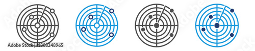 radar icon set multiple style