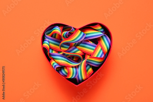 Heart-shaped gift box with ...