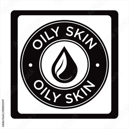 Oily skin symbol representing skincare products Vector 