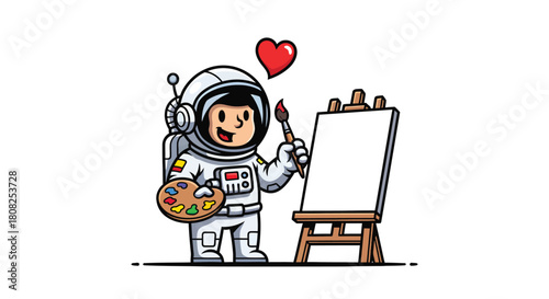 Astronaut Artist Paints with Passion Creating Art in Space.
