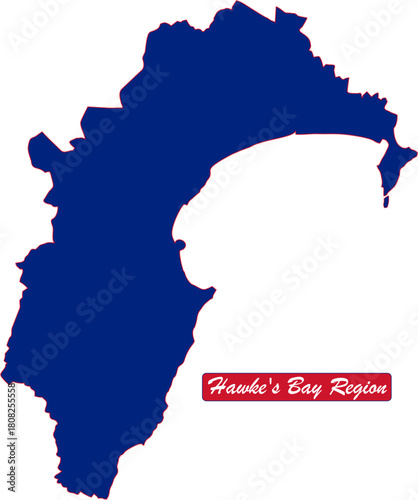 Hawke's Bay Region solid map of New Zealand