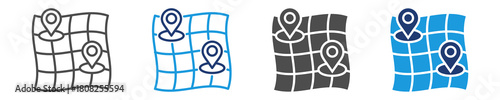 map location icon set multiple style