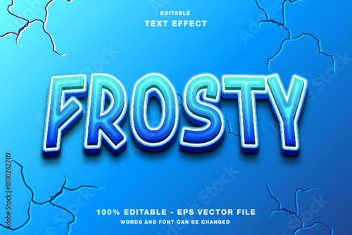 Frosty 3D Editable Text Effect Template Style