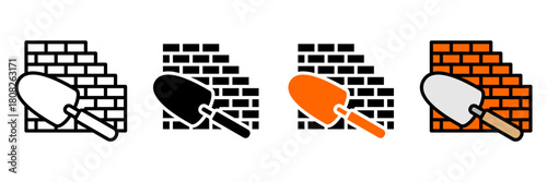 BUILDER'S TOOLS Icon Set Multiple Style Collection. Building Spoon, Hand Drill, Ruler Angle, Cutting Grinder, Bubble level tool, Hammer, Roskam Rask,