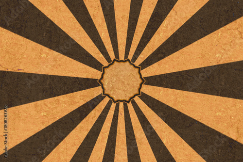 Aged sunburst design with radiating lines on a weathered parchment texture, perfect for retro posters and flyers