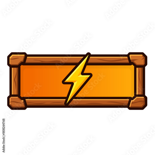 Cartoon Energy Bar with Lightning Icon