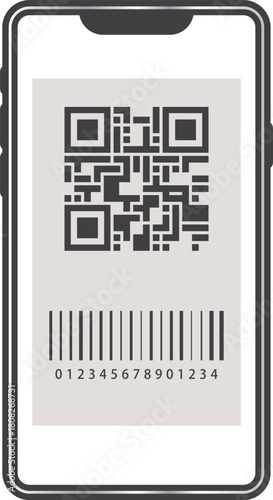 スマートフォンの画面に表示されたQRコード