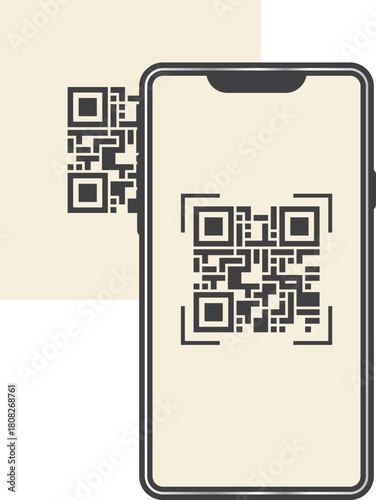 スマートフォンの画面に表示されたQRコード