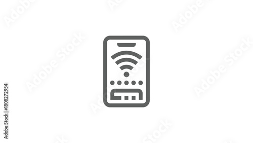 Print Mobile Phone Wifi Connection and Digital Payment Service Icon Vector illustration