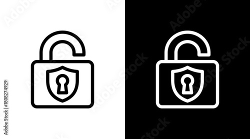 Unlock With Icon Set Design