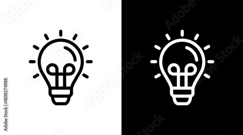 Light Bulb With Icon Set Design