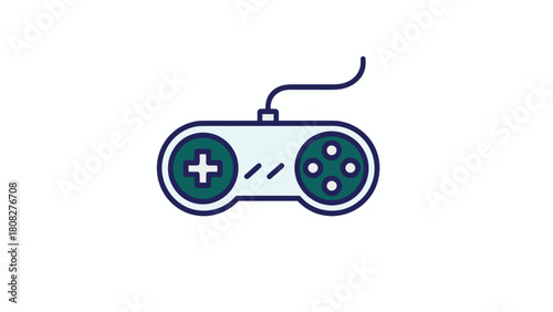 Video Game Controller Outline Icon Two Color Style Vector illustration
