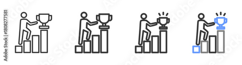 The Ultimate goal Styles with Variations Line of icon set vector illustration