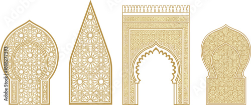 Ornate Moroccan-Inspired Archways A Collection of Intricate Architectural Elements