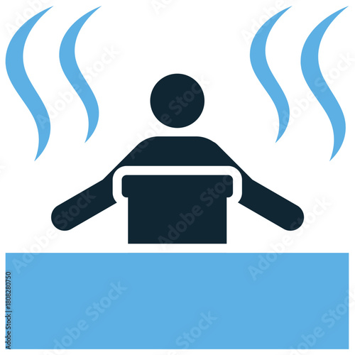 Sauna Icon Vector Ideal for spa, wellness center, gym, hotel, and health graphics representing heat therapy and relaxation services.