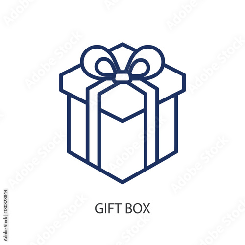 Gift box thin line icons. Original vector illustration.