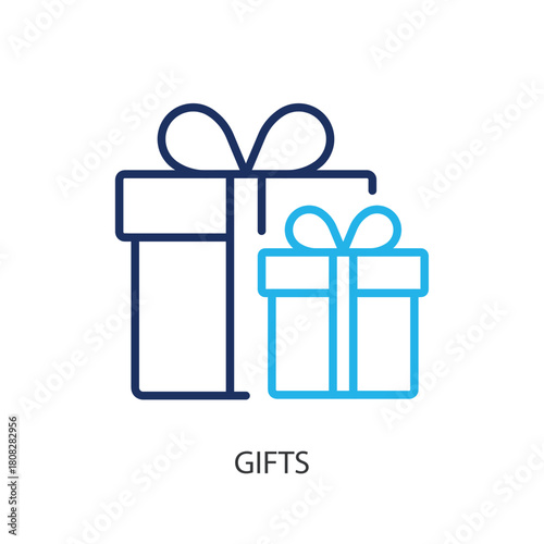 Gifts thin line icons. Original vector illustration.