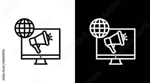 Digital Marketing With Icon Set Design