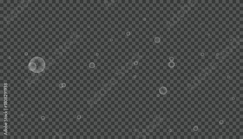 Floating soap bubbles. Realistic water foam bubbles with transparence. Soap bubbles vector element