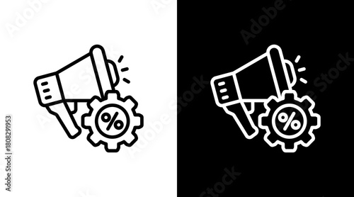 Promotional Strategy With Icon Set Design