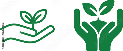 Sprout in hand for environmental growth