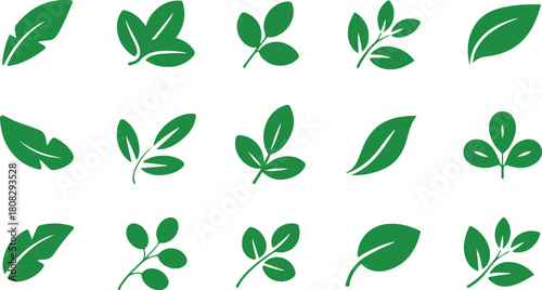 Leaf icon set