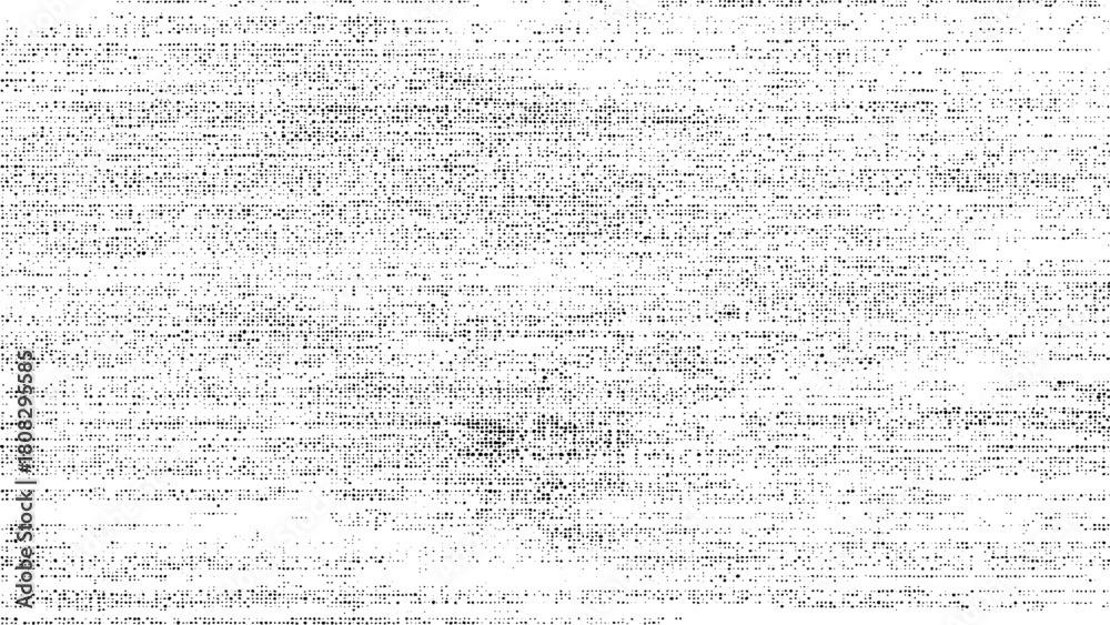 Obraz premium Abstract vector halftone pattern of black round dots on transparent background with retro screen printing texture effect for grunge digital design overlay element.