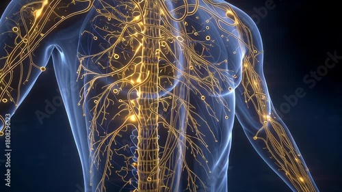 Human Nervous System Neural Network Activity Digital Background
