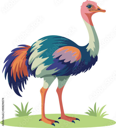 illustration of a cartoon stork