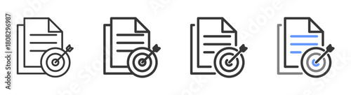 The Ultimate objective Styles with Variations Line of icon set vector illustration