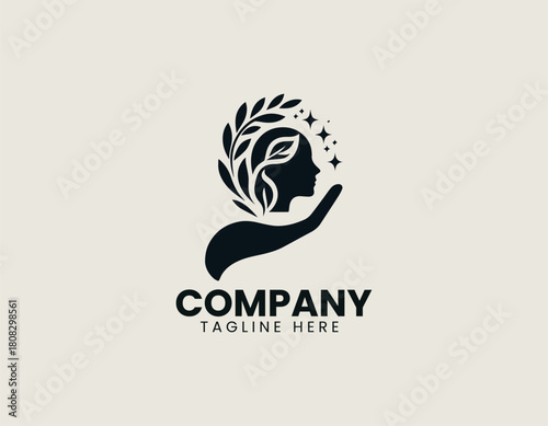Healing Hand Mind black vector logo