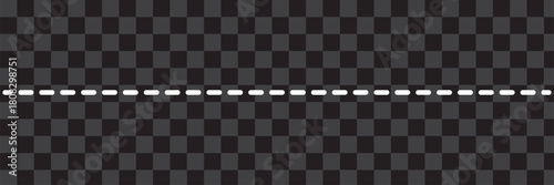 Horizontal long dashed line stroke border isolated on transparent background.