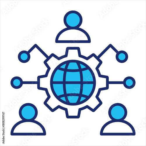 Digital culture icon vector illustration in blue duo-tone style