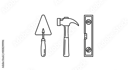 Set of various construction tools isolated on a white background for repair and industrial work