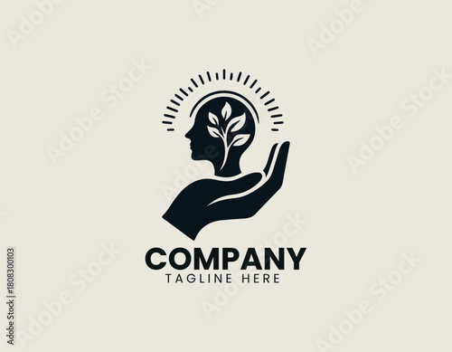 Healing Hand Mind black vector logo