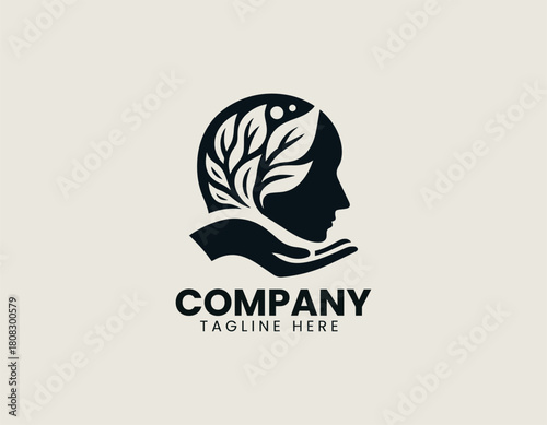 Healing Hand Mind black vector logo
