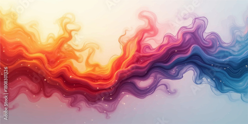 Colorful abstract background with water drops and artistic rainbow light wave pattern texture illustration