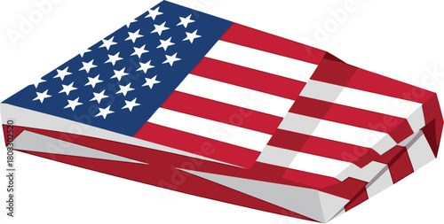 Honoring Veterans A Folded American Flag Vector for Memorial Day and Patriotism