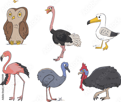 set of cartoon animals