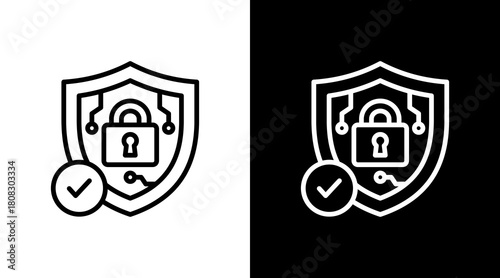 Cybersecurity With Icon Set Design
