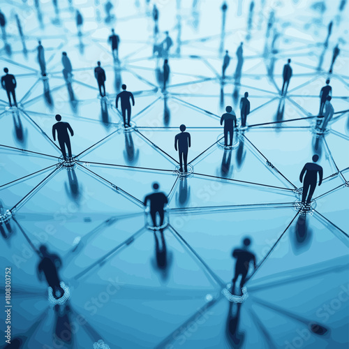 professional social network concept connected human figures representing business relationships and networking   high resolution   for isolate image