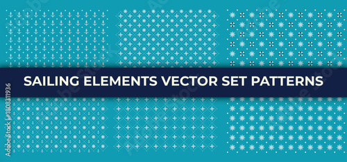 Sailing vector vector art. seamless patterns set of sailing elements. For wallpaper, background, poster and template vector.
