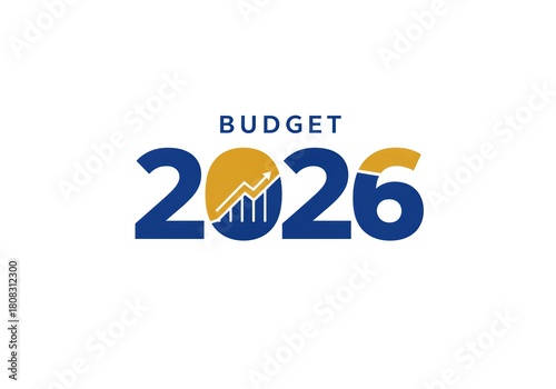 Wallpaper Mural Budget 2026 vector design, financial planning and forecasting concept with a rising graph incorporated into the numerical representation. Torontodigital.ca