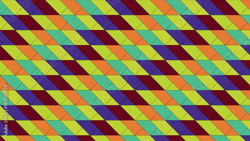 Geometric Pattern of Parallelograms and Triangles with Bold Colors for Modern Design and Creative Backgrounds